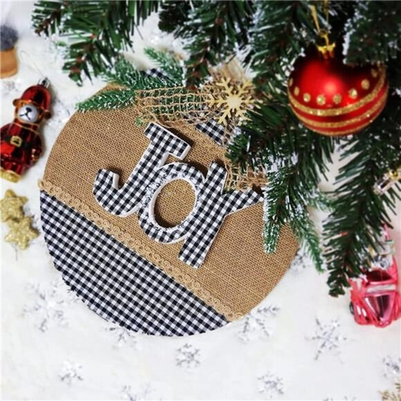 Merry Christmas Sign - Buffalo Plaid Christmas, Front Door Christmas Decorations - Picture 6 of 7